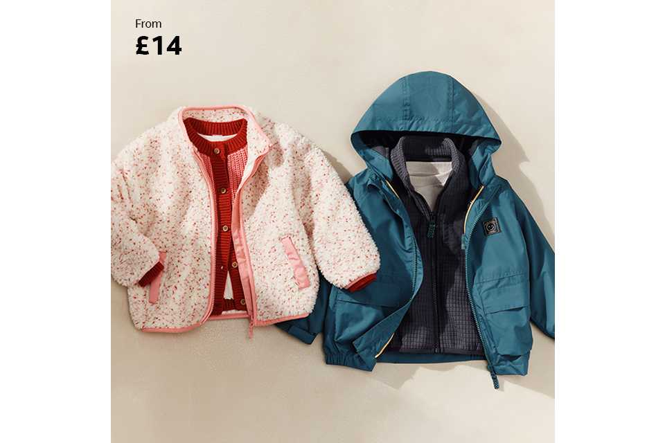 From £14. Coats & jackets.