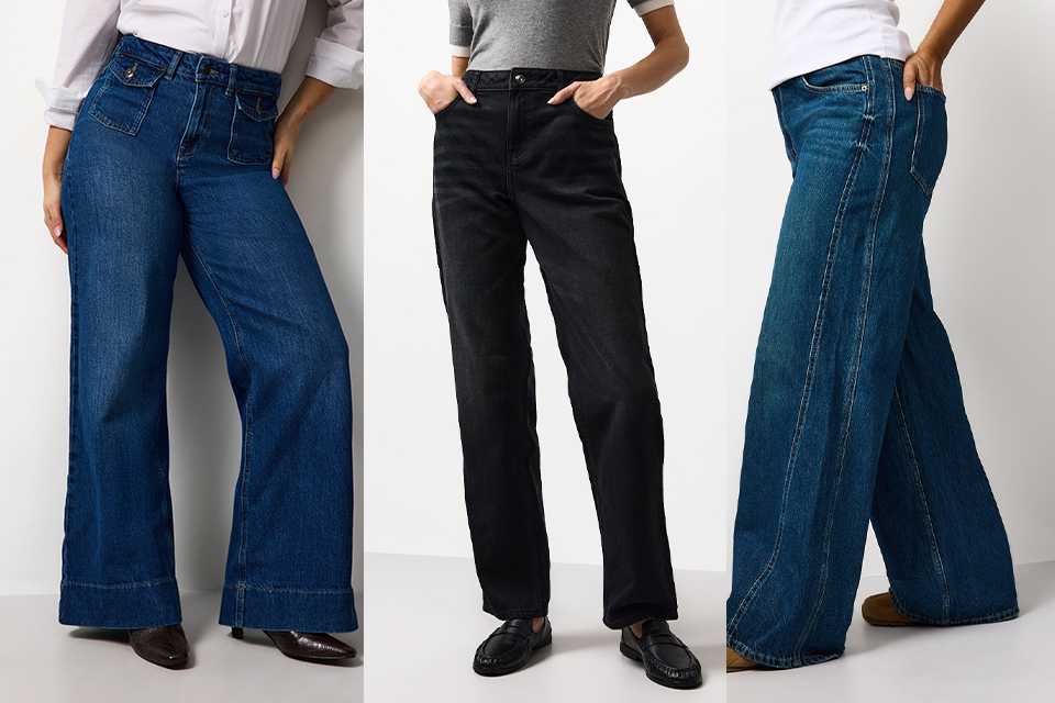 Jeans and the classic shirt.