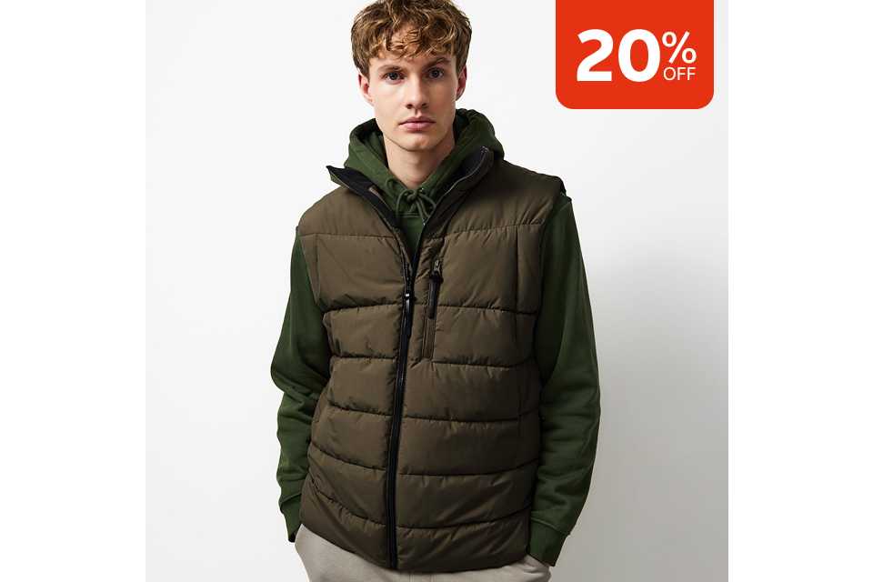 20% off coats & jackets.