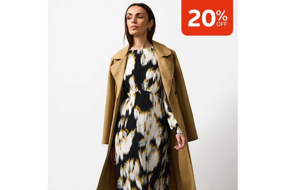 20% off dresses.