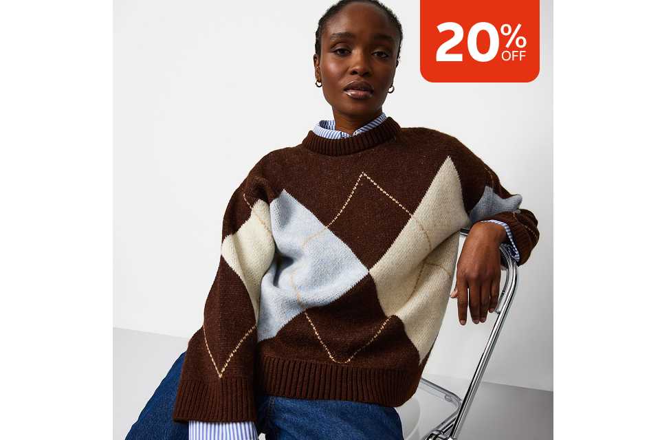 20% off knitwear.