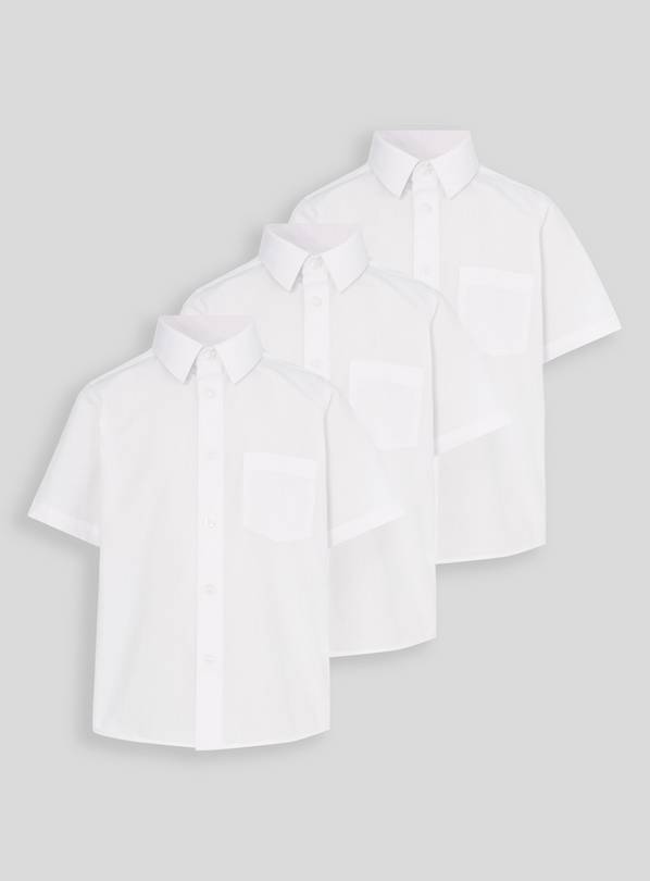 White School Short Sleeve Shirts 3 Pack 8 years