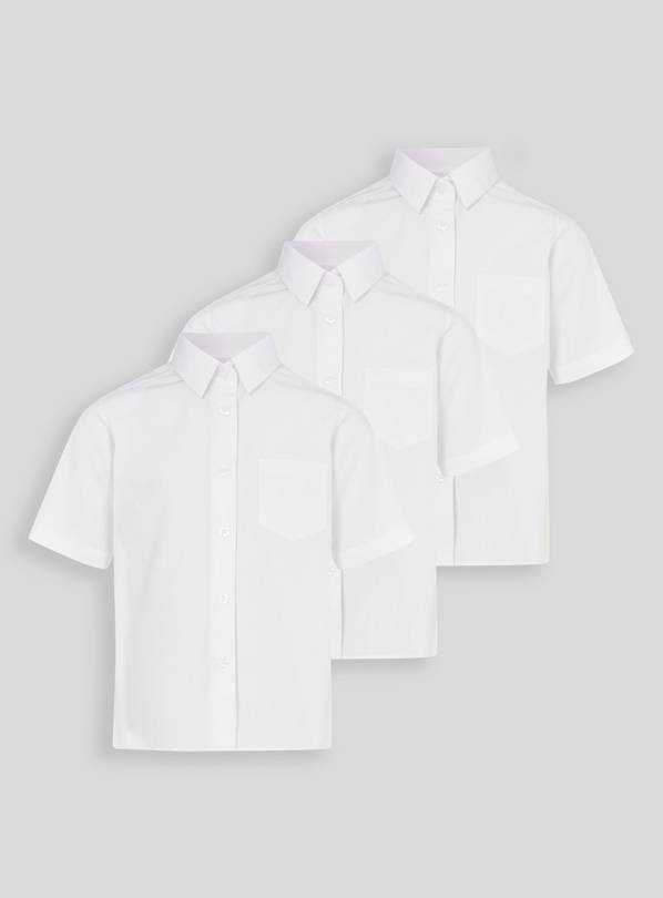 White Woven Non Iron Girls School Shirts 3 Pack 10 years
