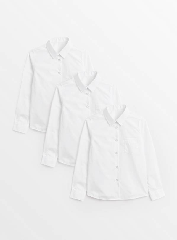 White Non Iron Long Sleeve Shirts 3 Pack 12 years