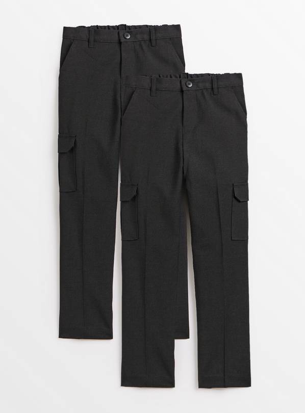 Charcoal Cargo Trousers 2 Pack 9 years