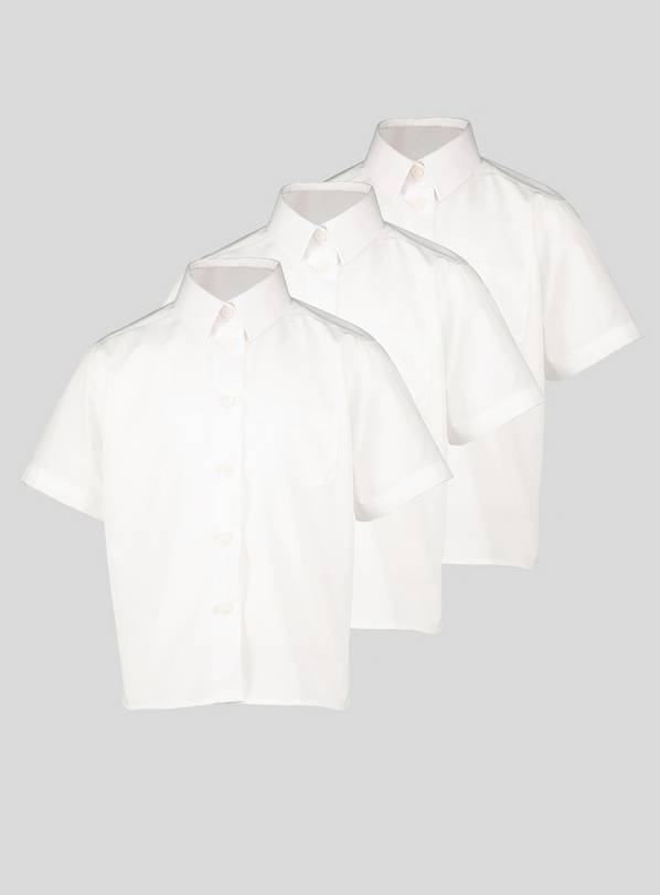 White Generous Fit Non Iron Shirts 3 Pack 8 years