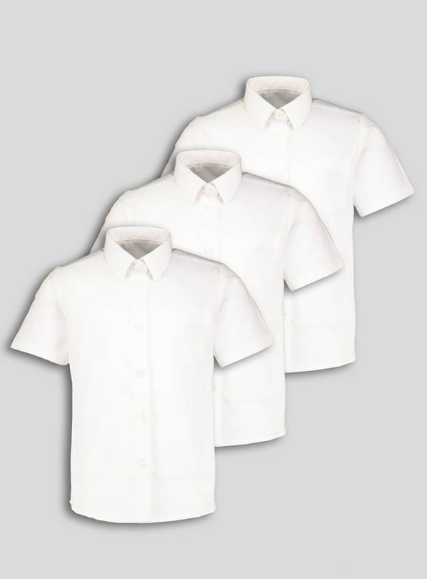 White Slim Fit School Shirts 3 Pack 7 years
