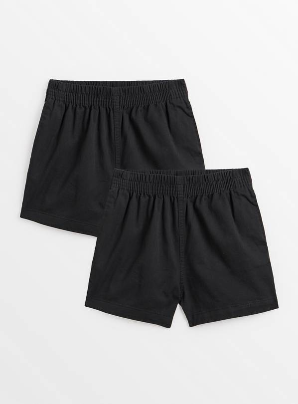 Black Woven Rugby Shorts 2 Pack 6 years