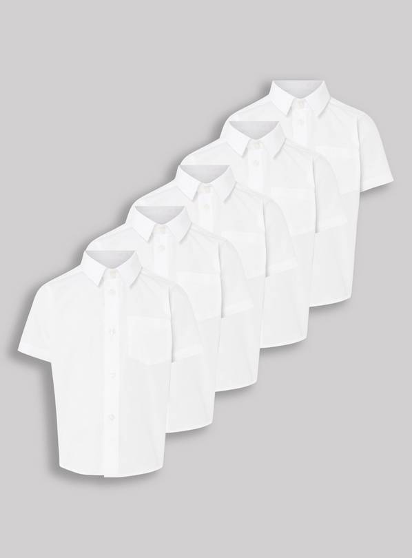 White Short Sleeve School Shirts 5 Pack 7 years