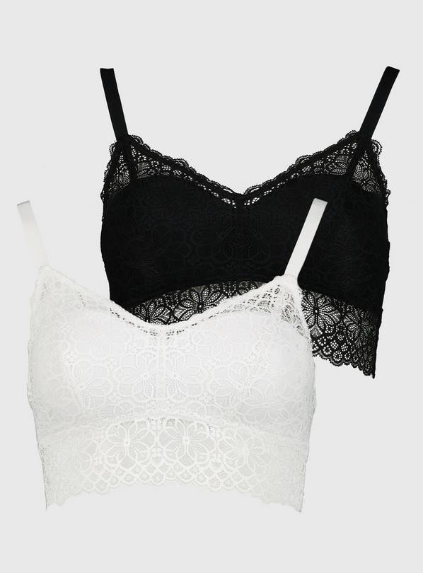 Black & White Recycled Lace Bralette 2 Pack 10