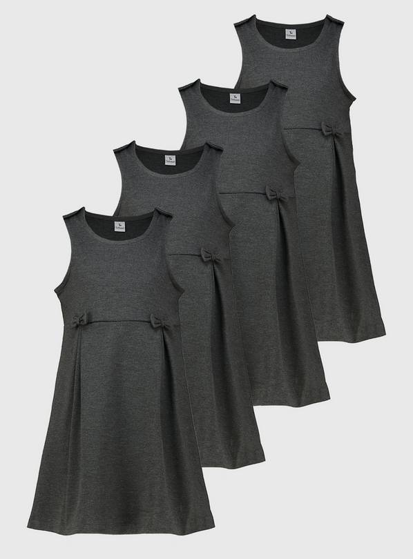 Grey Pleated Pinafore Dress 4 Pack 12 years