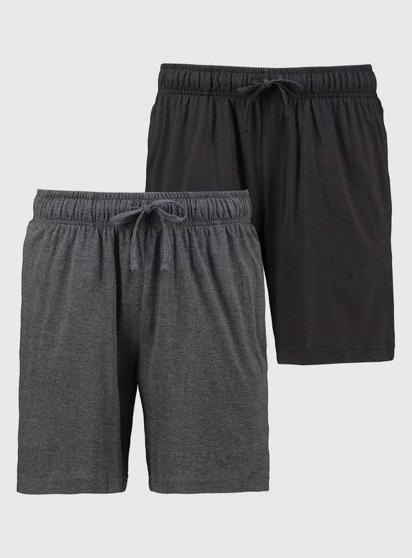 Black & Grey Jersey Lounge Shorts 2 Pack L