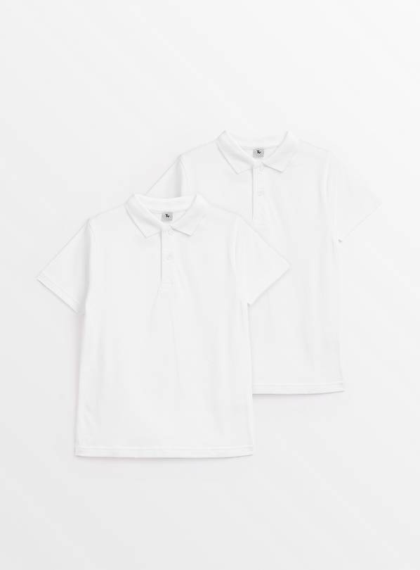 White Unisex Polo Shirts 2 Pack 4 years