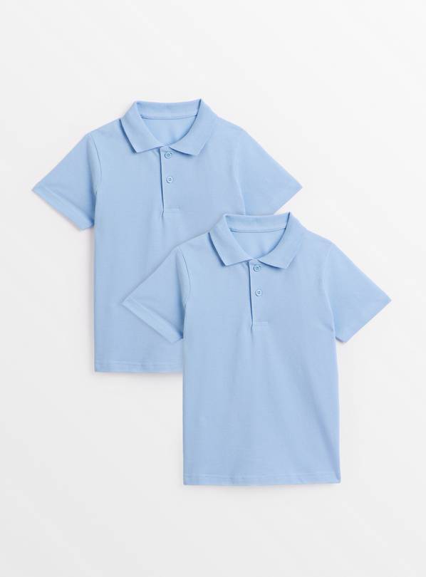 Blue Unisex Polo Shirt 2 Pack 6 years