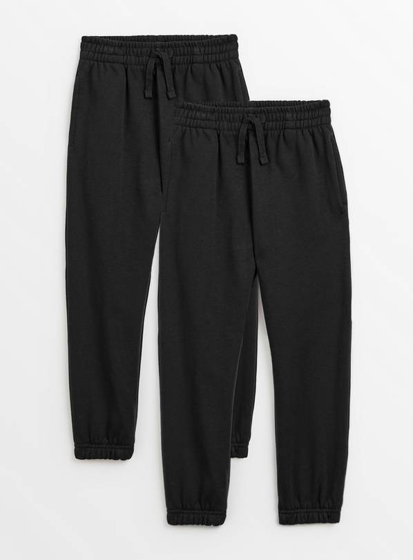 Black Unisex Joggers 2 Pack 12 years