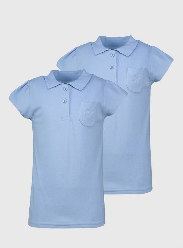 Blue Embroidered Polo Shirts 2 Pack 5 years