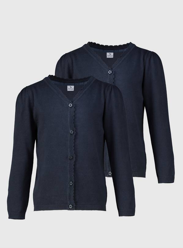 Navy Scalloped Cardigan 2 Pack 12 years
