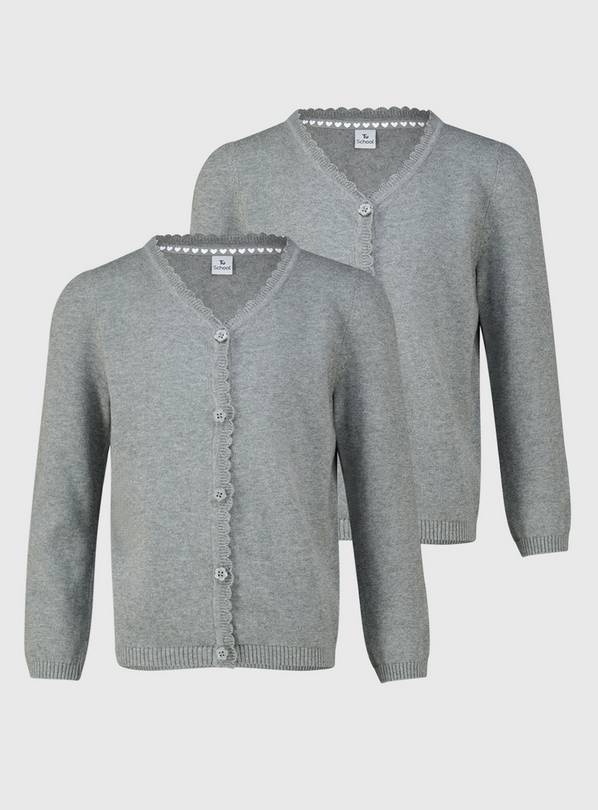 Grey Scalloped Cardigan 2 Pack 12 years