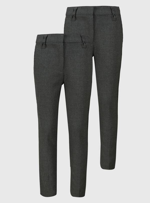 Grey Skinny Fit Bow Detail Trousers 2 Pack 10 years
