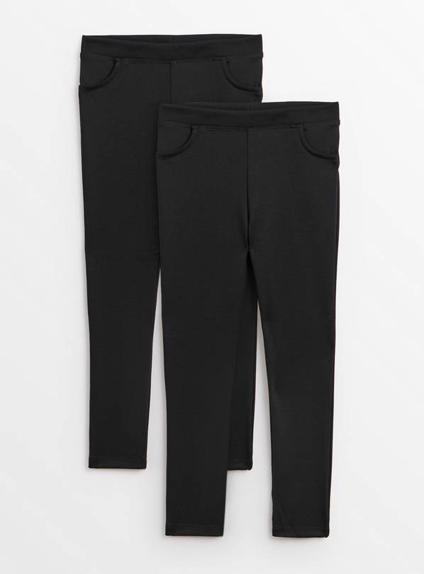 Black Skinny Jersey Trousers 2 Pack 8 years