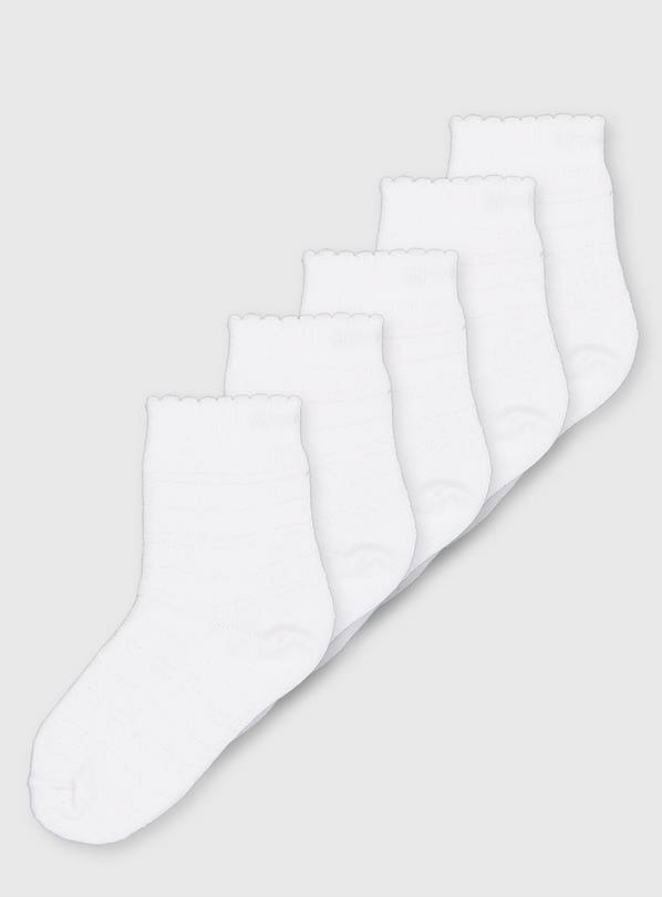 White Sparkle Stripe Socks 5 Pack 12.5-3.5