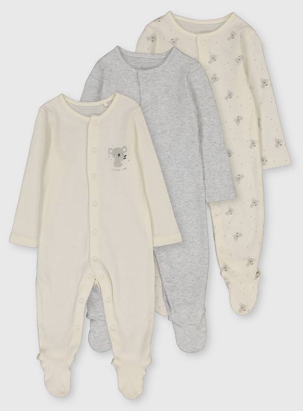 Koala Sleepsuits 3 Pack Tiny Baby
