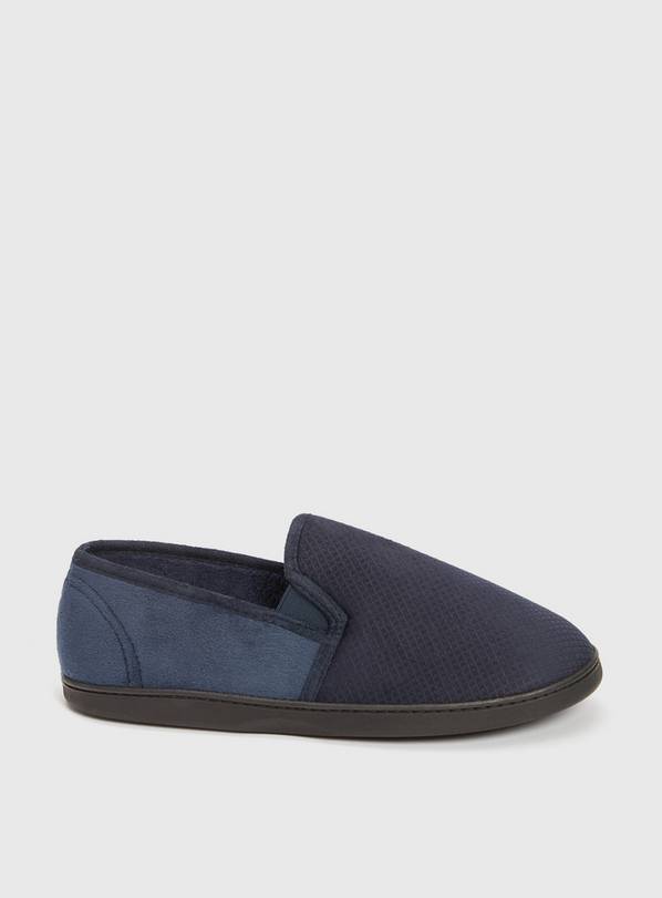 Navy Diagonal Square Full Slippers With Arch Support 8