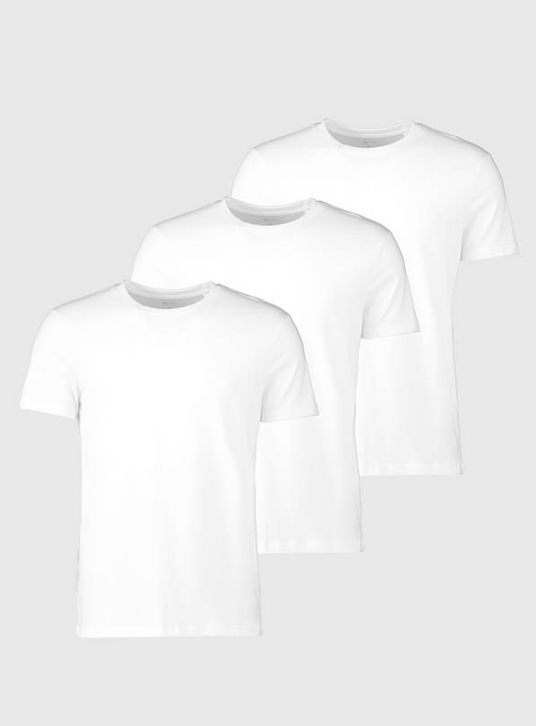 White Regular Fit T-Shirts 3 Pack S