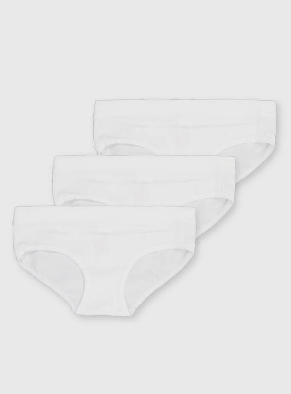 White Ribbed Briefs 3 Pack 4-6 years