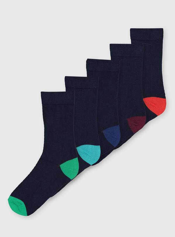Navy Colour Pop Socks 5 Pack 6-8.5