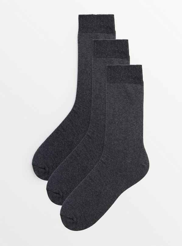 Charcoal Ankle Socks 3 Pack 6-8.5