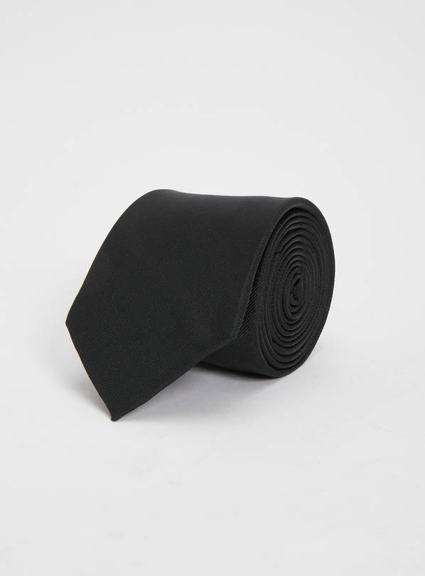 Black Satin Tie One Size