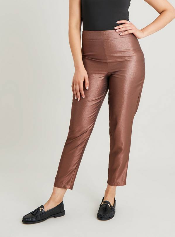 Bronze Sparkly Tapered Trousers - 14