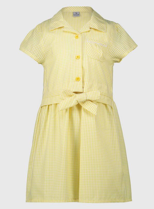Yellow Gingham Tie Front Dress 10 years