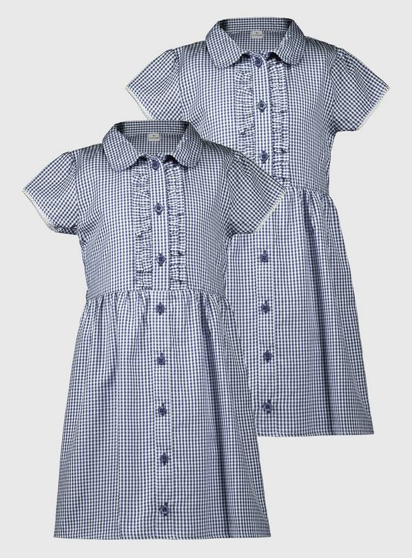 Navy Gingham Classic Dress 2 Pack 7 years