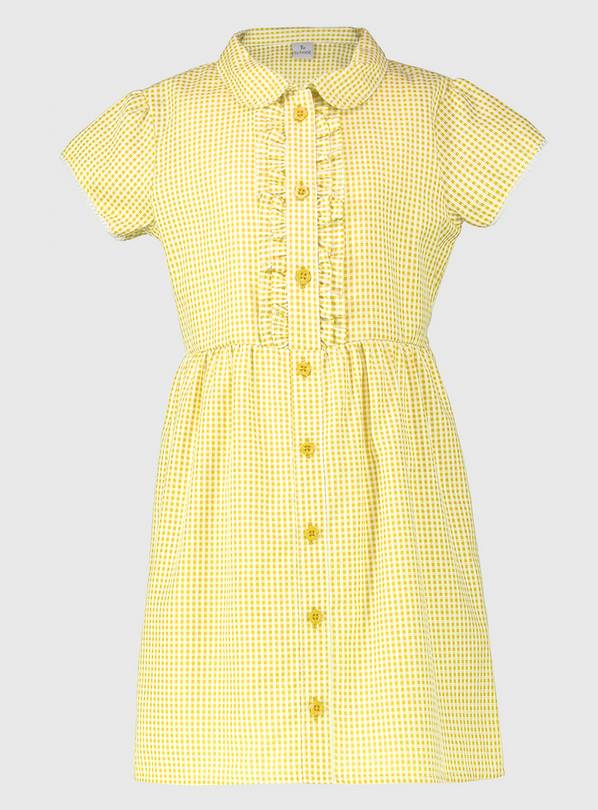 Yellow Generous Fit Gingham Plus Fit School Dress 9 years