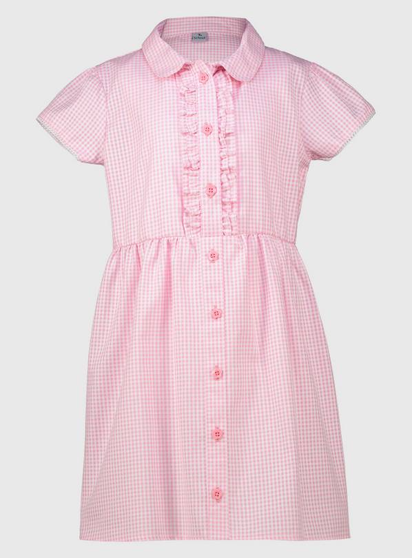 Pink Generous Fit Gingham Plus Fit School Dress 7 years