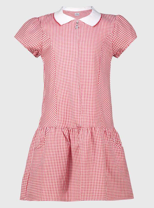 Red Sporty Gingham Dress 12 years