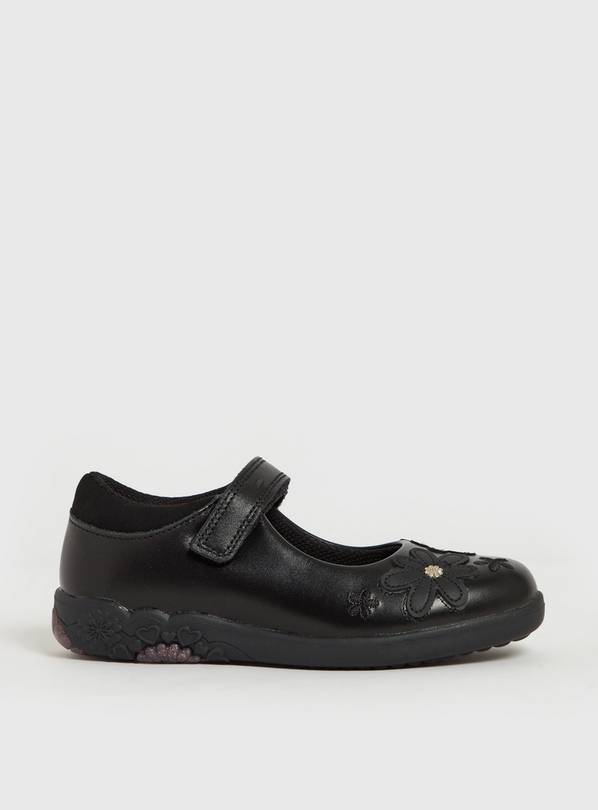 Black Floral Mary Jane School Shoes 7 Infant