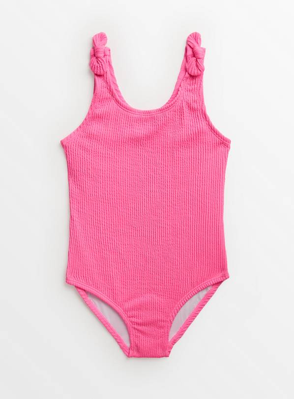 Neon Pink Textured Swimsuit 8 years
