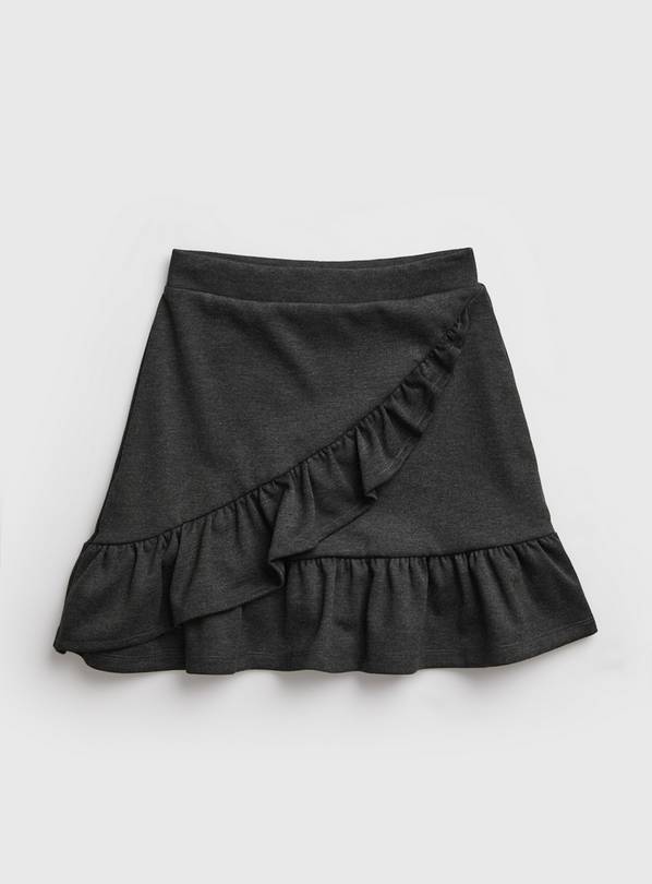 Grey Jersey Ruffle School Skirt 4 years