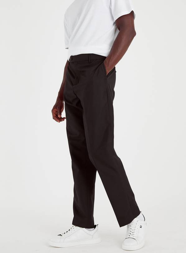 Black Panama Regular Fit Trousers W48 L31