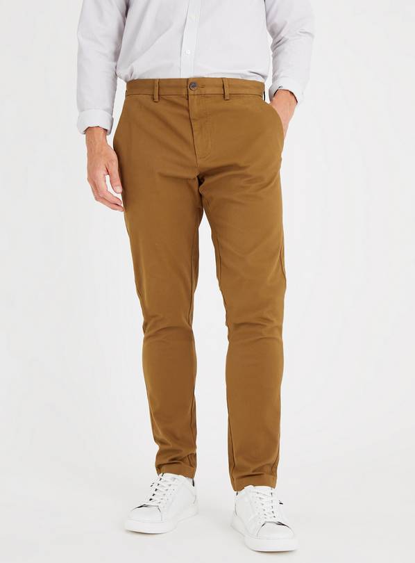 Tan Skinny Fit Chino With Stretch 42S