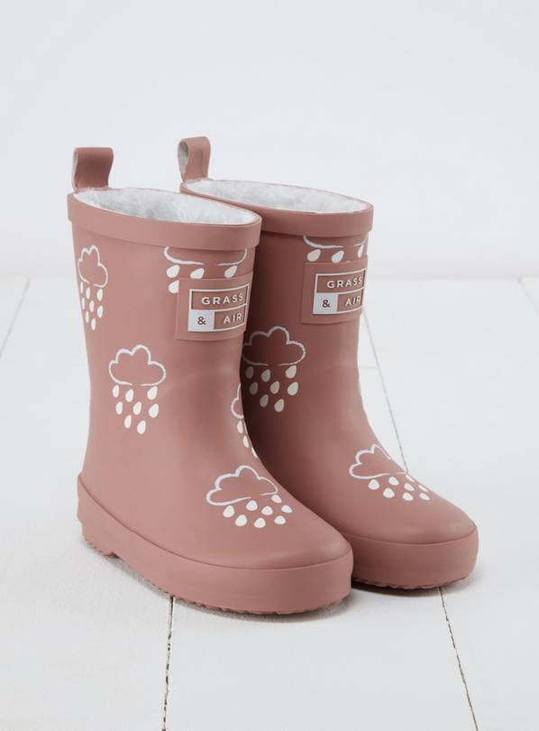 GRASS & AIR Rose Colour Changing Kids Winter Wellies 5 Infant