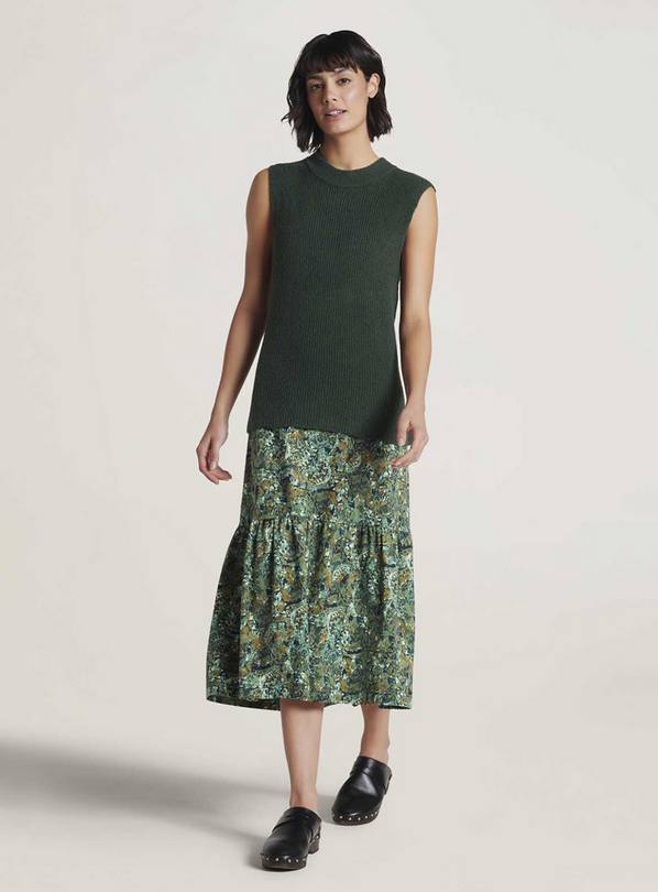 THOUGHT Erin Organic Cotton Jersey Tiered Midi Skirt 6