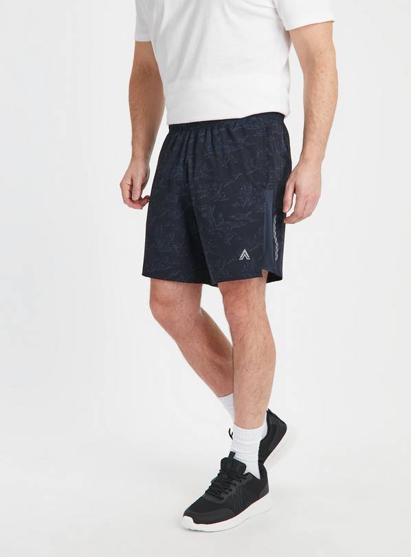 Active Navy Printed Shorts XXL