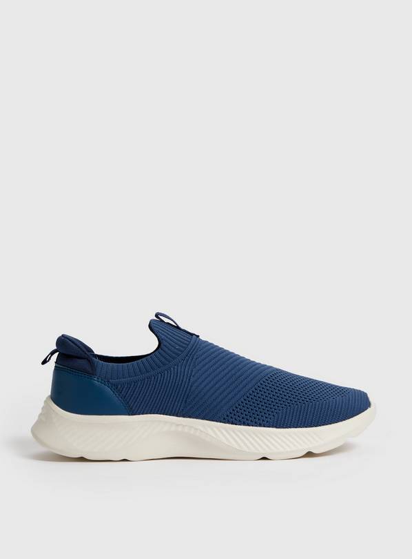 Blue Knitted Slip On Trainers 10