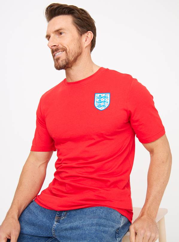 Red Football England Crest T-Shirt XXL