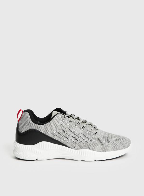 Grey Technical Knitted Trainers 9
