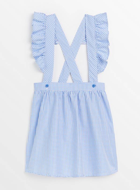 Blue Gingham School Skirt With Braces  5 years